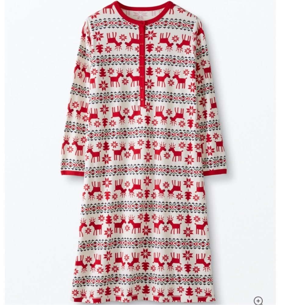 Hana Andersson Organic Cotton Dear Deer Nightgown Size Medium